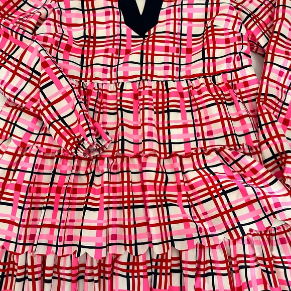 Sail To Sable Charlotte Dress In Red, Pink & White Plaid, M - Picture 6 of 7